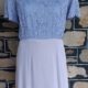 1940's, Crepe Day Dress, lavender, lace bodice, handmade, size 14