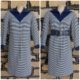1970's Casual Day Dress, polyester, navy/white stripes, by 'Parade of New York', size 12