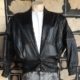 1980's Leather Bomber Jacket, Black, by 'LA leather of Australia' size S-M