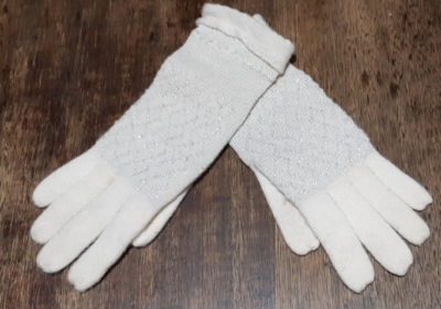Vintage Glove, cream, acrylic/lurex, small