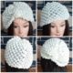 1970's, Crochet Cloche/beret, cream, acrylic, size M