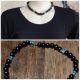 Necklace, 1970's, wood/metal, black/blue, small