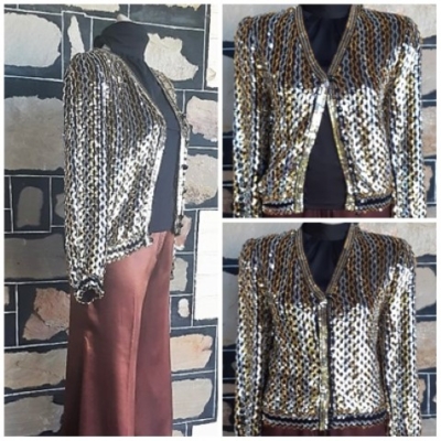 Sequined Jacket, 1980's, USA, wool/nylon, size 12