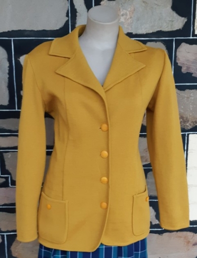 1960's Cardigan/Jacket, Wool, Mustard, size 16