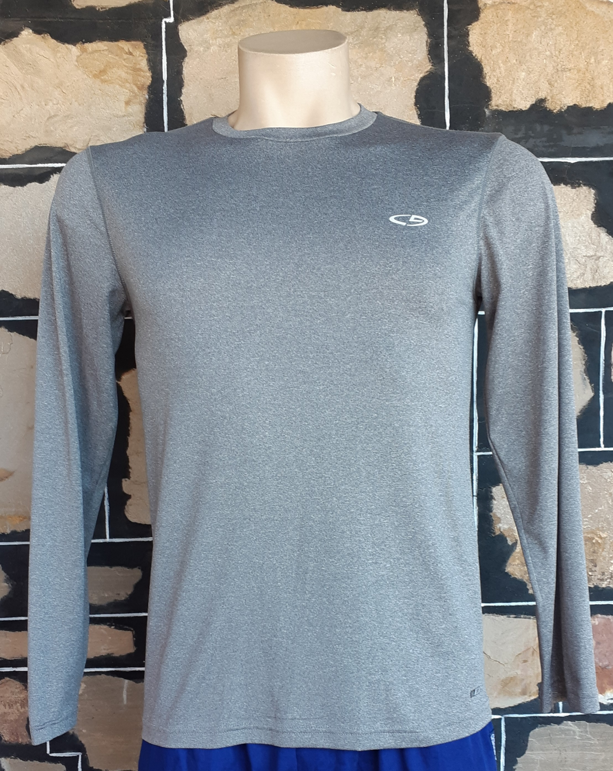 Long Sleeved Tee, grey, polyester, size M