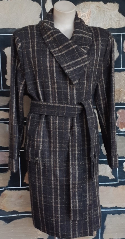 1990's, Tweed Look, 3/4 length Coat, Brown/ cream, by 'Trent Nathan', size 16