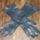 Vintage Gloves, Leather, Black, 3/4 length, size Medium