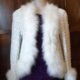 Vintage Sequined Evening Jacket, Cream, Faux Fur Trim, by 'Odee Of California' size 12-14