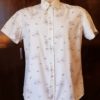 Short sleeve shirt, Vintage Look, cream/brown, by 'Jag', cotton, size L - Image 4