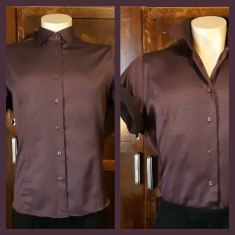Men's Short Sleeve Shirt, Plum, poly/cotton, by 'HiMark', size XL-2XL