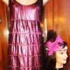Flapper Dress & Feather Headband, Hot Pink/Black, polyester, Size 12 - Image 2