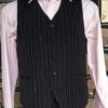 Waistcoat, Black Pinstriped, polyester, by 'Queensland Costume Supplies' size M-L - Image 2