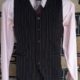 Waistcoat, Black Pinstriped, polyester, by 'Queensland Costume Supplies' size M-L