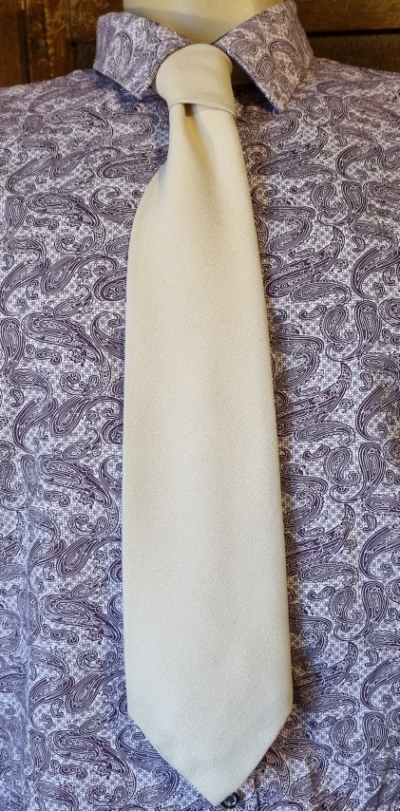 Tie, 1970's, cream, polyester, by 'Austico'