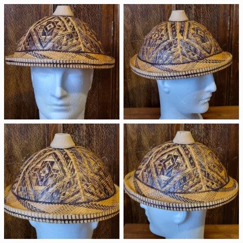 Asian Sun Hat, Cane, circumference 61cm.