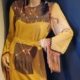 Indian Girl Costume Dress with Wig, Gold, polyester by 'Costume Collection', size 12