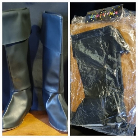 Boot Covers, Costume, PVC, Black, by 'Carnival Products' one size