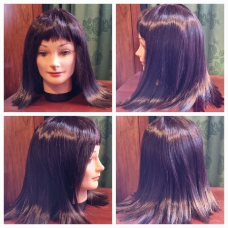 Wig, Auburn, Shoulder length with fringe, new, by 'Glitz Girls', synthetic