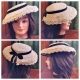 Vintage Victorian Sunhat, Cream/black, broderie anglaise, Reproduction, by 'Play Topper of New York'