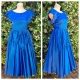 1950's Cocktail frock, electric blue, satin, by 'Kiva Creations', size 10
