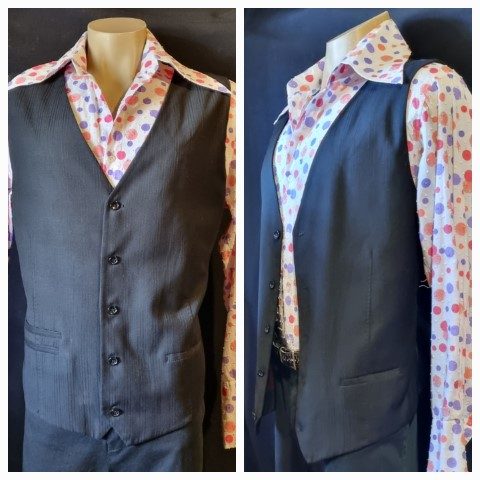 Waistcoat, Black, Satin Polyester, by 'Signature', size 4XL