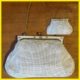 Vintage Oroton Handbag, white mesh, brass trim, Made in West Germany.