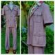 1970's Safari Suit, Brown, Polyester, by 'Roger David', size L