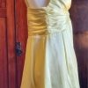 Prom Mini Dress, Lemon Satin, Tulip skirt, by 'Mr.Kay' size 6-8 - Image 4