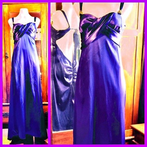 Prom/Pageant Dress, Purple Satin, by 'Niki Livas, Zum Zum', size 9-10