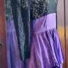 1980's Party Dress, Purple silk Peplum skirt, black lacey top, handmade, size 10 - Image 7