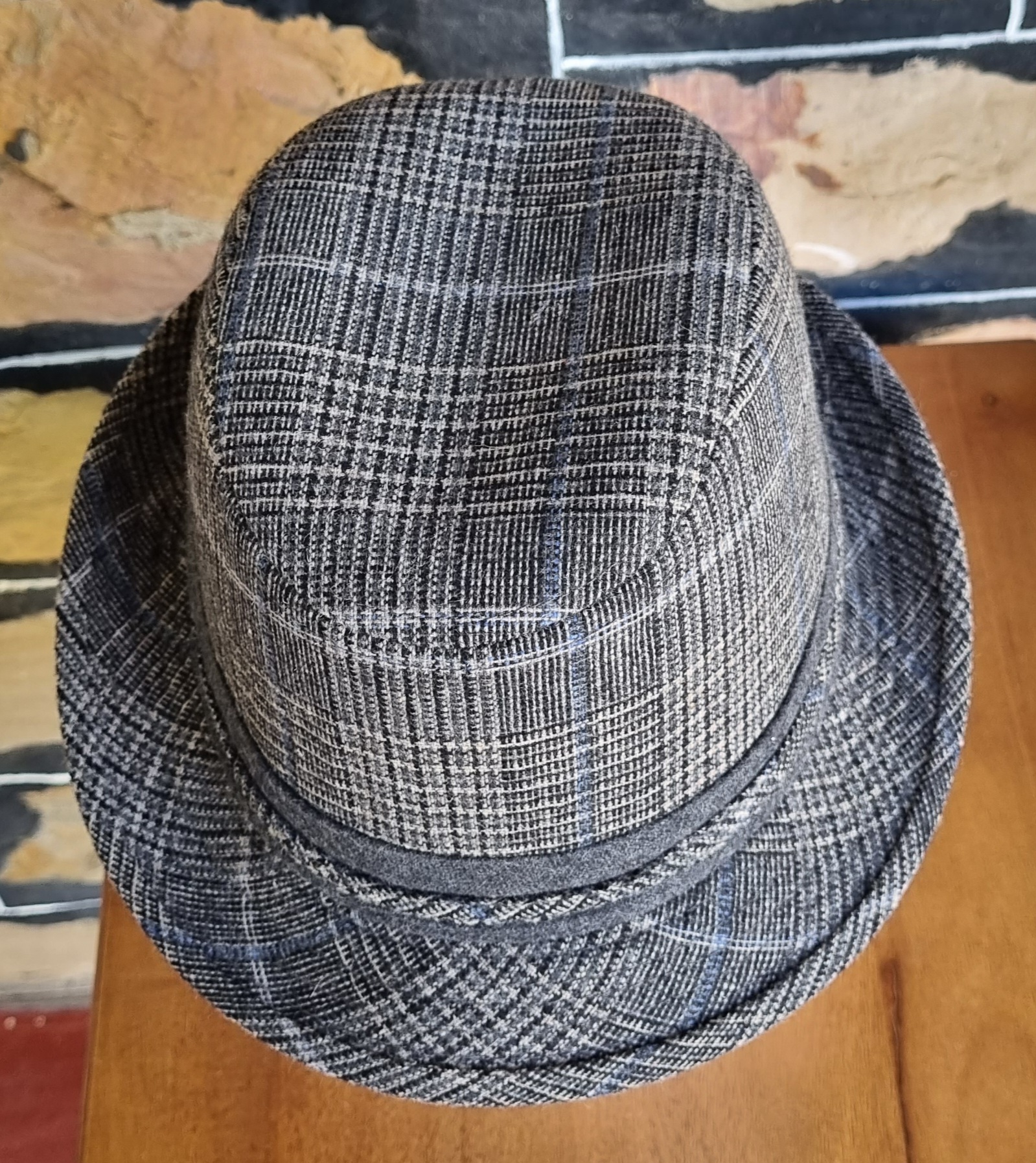 Trilby Hat, by ‘Avenel of Melbourne’, grey checked, size S-M, new ...