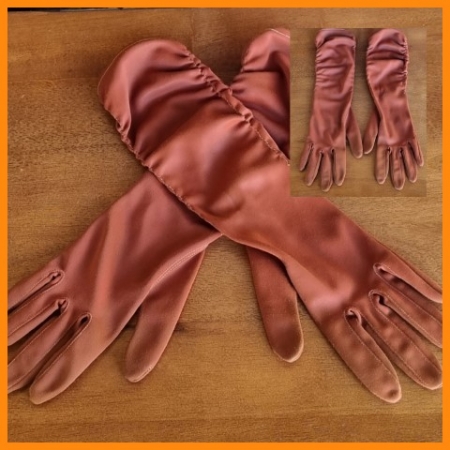 Vintage 3/4 length Glove, cinnamon, nylon, by 'Max Mayer & Co. USA', size 6.5