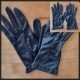 Vintage Gloves, wrist length, black, nylon, Made in Germany, size S