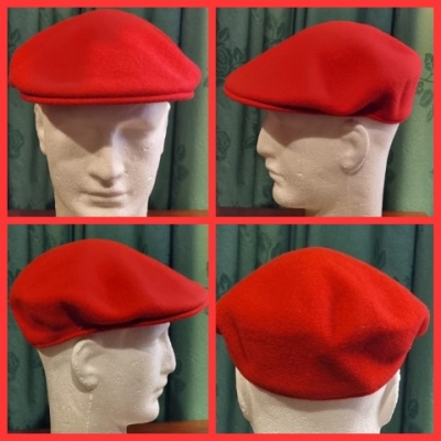 Vintage Flat Cap, Red, Wool, by 'Kangol England', Size M