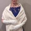 Vintage Faux Fur Shawl, Cream, Nylon/satin, by 'Wynsome' - Image 14