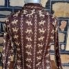 1970's Boys Disco Shirt, brown/taupe horse print, polyester, size 10-12 - Image 5