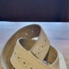 Vintage Leather belt, white, size S-M - Image 3