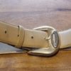 Vintage Vinyl Belt, Caramel, with metal buckle, size S-M - Image 3