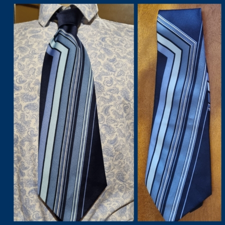 1970's Wide Tie, Navy/Blue, by 'Ensign', polyester