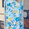1960's Shift Dress, Cotton, Blue Floral Print, Handmade, size S-M - Image 4