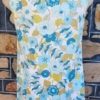 1960's Shift Dress, Cotton, Blue Floral Print, Handmade, size S-M - Image 5