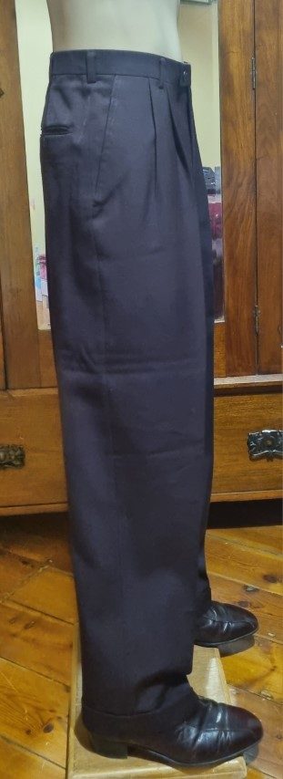 1990's, Double Breasted Suit, Dark Plum, Polyester, by 'Umbardo', Made in Australia, size S - Image 8