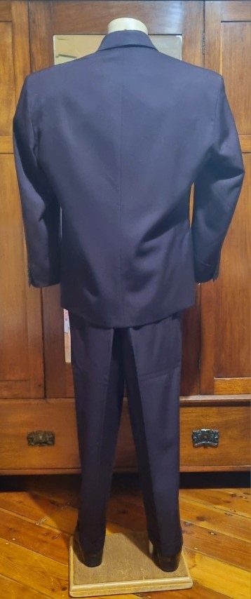 1990's, Double Breasted Suit, Dark Plum, Polyester, by 'Umbardo', Made in Australia, size S - Image 5