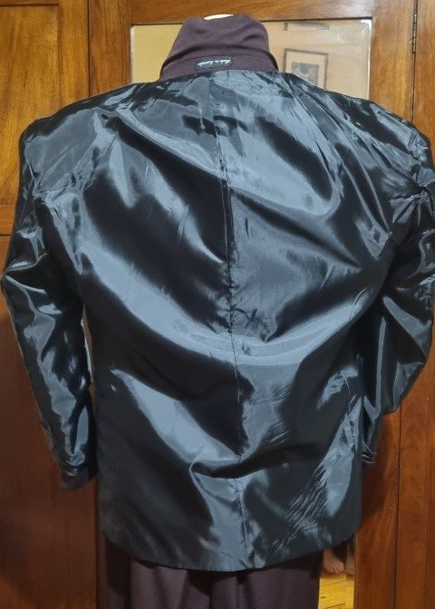 1990's, Double Breasted Suit, Dark Plum, Polyester, by 'Umbardo', Made in Australia, size S - Image 13