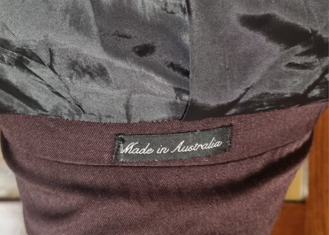 1990's, Double Breasted Suit, Dark Plum, Polyester, by 'Umbardo', Made in Australia, size S - Image 14
