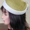 1950's Vintage Hat, Sage/cream, polyester, by 'Moray for Myer Emporium' 51.5cm - Image 3