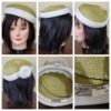 1950's Vintage Hat, Sage/cream, polyester, by 'Moray for Myer Emporium' 51.5cm