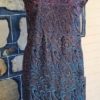 1960's, Cocktail Shift Dress, Metallic Lurex, handmade, blue/violet, size M - Image 4