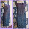 1960's, Cocktail Shift Dress, Metallic Lurex, handmade, blue/violet, size M - Image 7
