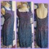 1960's, Cocktail Shift Dress, Metallic Lurex, handmade, blue/violet, size M